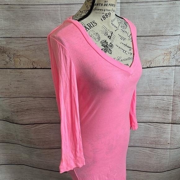 Alice + Olivia X Scoop NYC Dress Colab Casual Bodycon Size Small Tencel Hot Pink - Picture 3 of 10